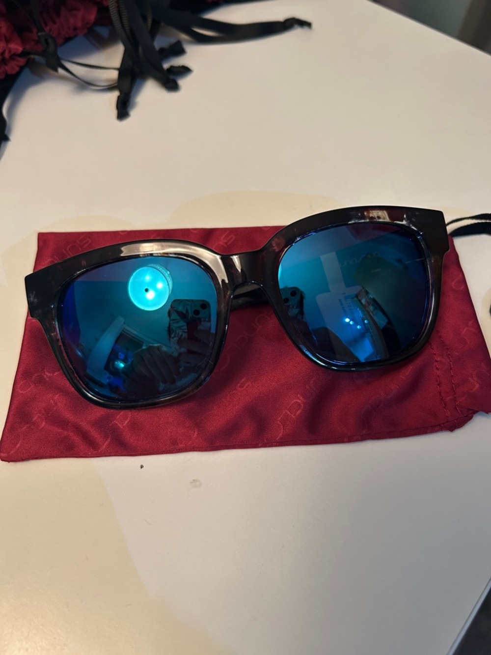 Suncloud- Blue Mirrored Lens Tortoiseshell Sunglasses